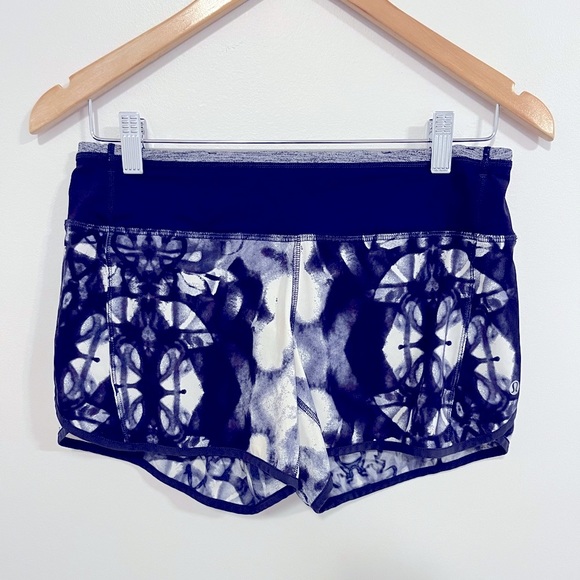 Lululemon Turbo Run Short Ink Blot White Deep Indigo/Deep Indigo 4 - Picture 10 of 16